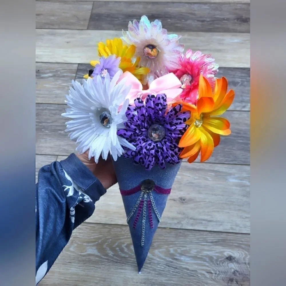 Dance recital gift!!! Gorgeous XL Hair Clip Bouquet hand made home made